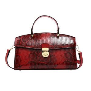 6727 Vintage Snake Pattern Top Handle Satchel Handbag and Designer PU